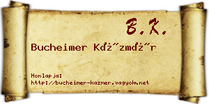 Bucheimer Kázmér névjegykártya